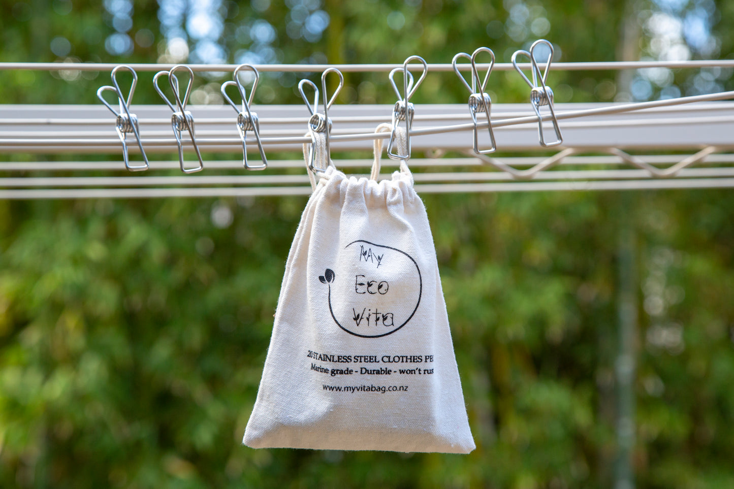 Sale: Stainless Steel Clothes Pegs +Set of Organic Produce Bags