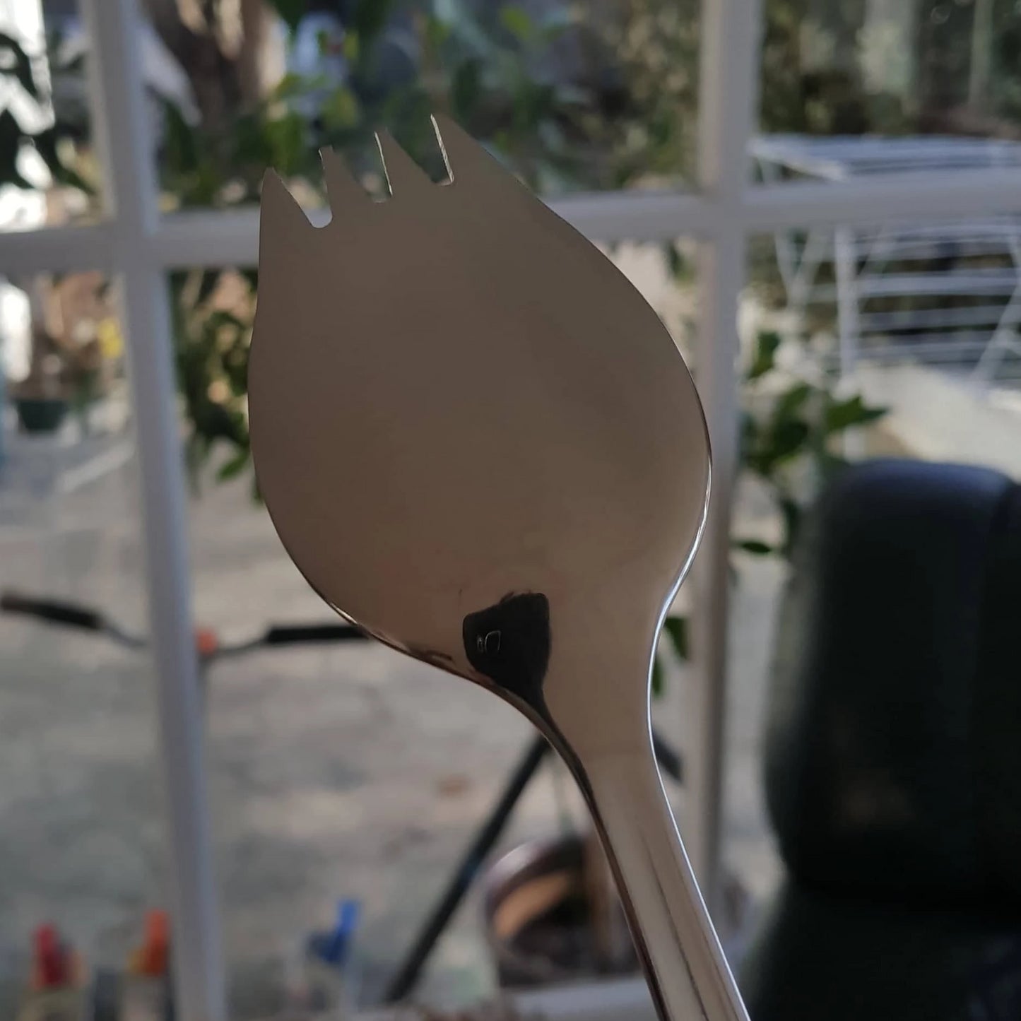 Reusable cutlery set from My Eco Vita. Includes a stainless steel spork, knife and a straw that comes with a cleaning brush.